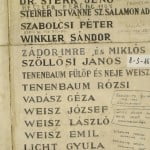 Budapest. Holocaust memorial in Kozma utca Jewish cemetery. People write in names and dates that were missed.