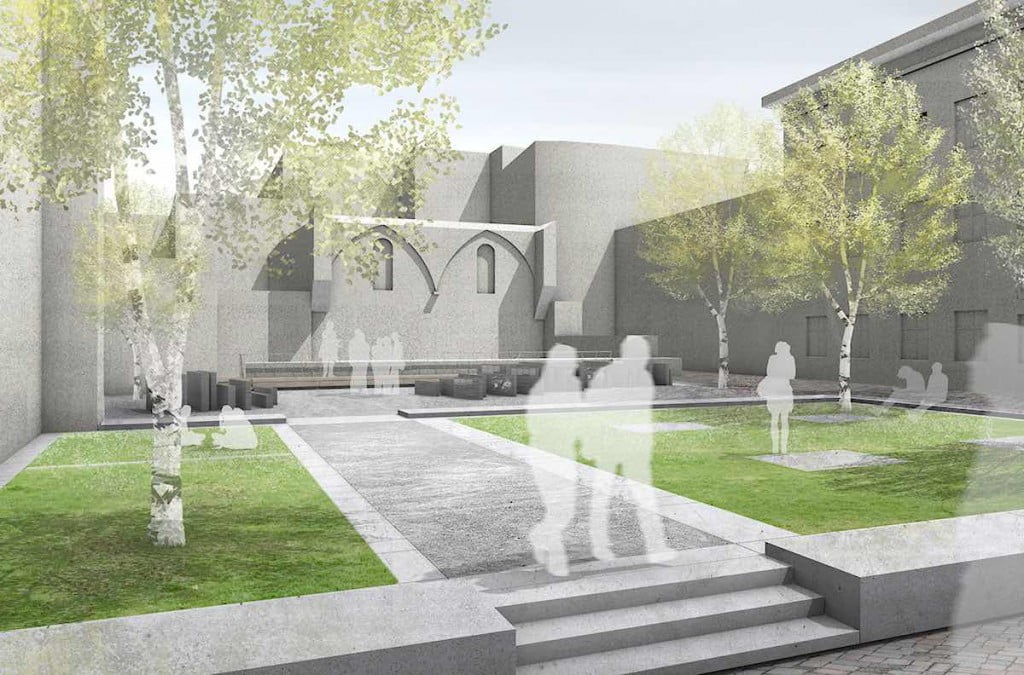 Projection of how site in front of Golden Rose ruins will look