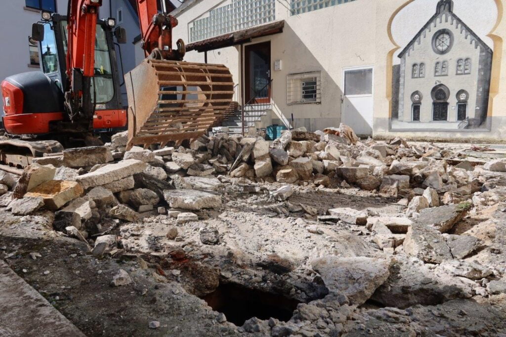 Archaeological work begins at the site of the Fulda synagogue. Photo © City of Fulda