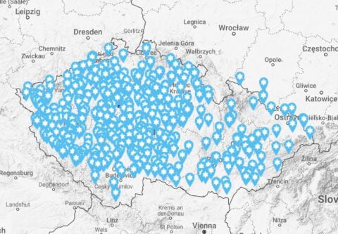 Screenshot of interactive Czech map