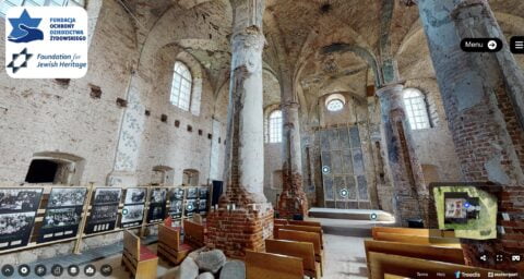 Screenshot from the virtual tour of the Orla synagogue