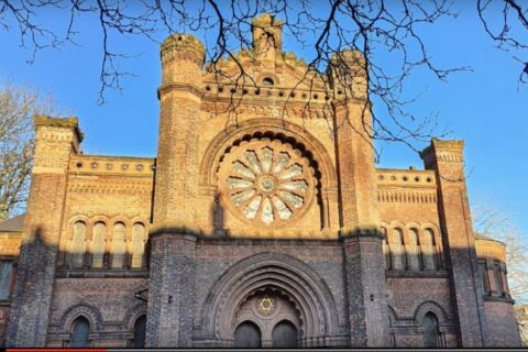 Princes Road Synagogue Liverpool. Screengrab from anniversary promo video