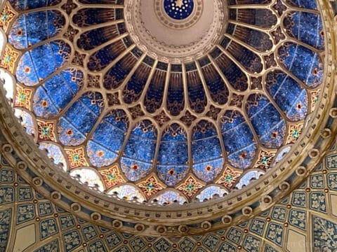 Then inner dome of the the grand New Synagogue in Szeged, Hungary