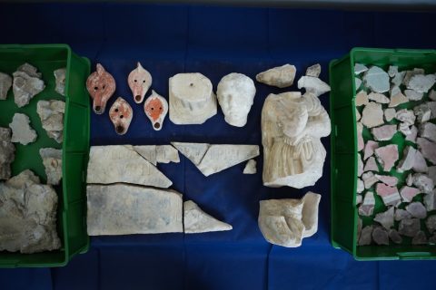 Material discovered in Ostia mikveh excavation Photo: Ministry of Culture