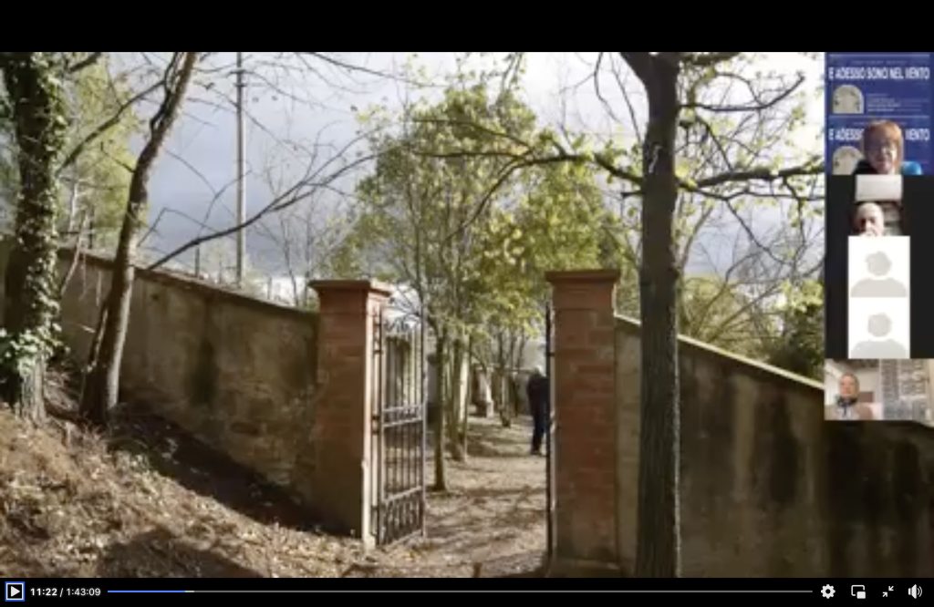  The gate of the old Jewish cemetery of Perugia after its restoration (in 2005 or maybe 2017). Screen grab from a Zoom presentation about it in January 2022.