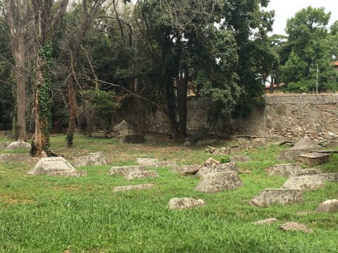 Old Sephardic gravestones in the Jewish cemetery in Pisa
