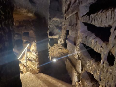 A corridor in the Villa Torlonia Jewish catacombs