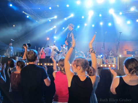 Janusz Makuch onstage during the final concert, Krakow Jewish Culture Festival, 2012