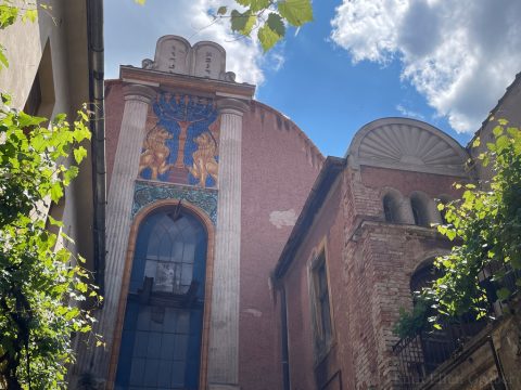 Exterior of the ruined orthodox synagogue, Brasov, Romania
